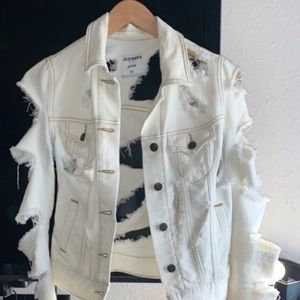 Distressed denim jacket